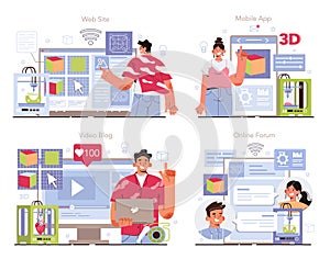 3D printer software development online service or platform set