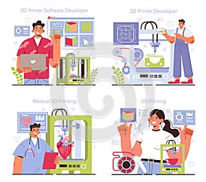 3D printer software development set. Operating system' programming