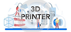 3D printer typographic header. Digital drawing with electronic tools