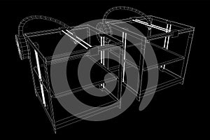 3D Printer Wireframe