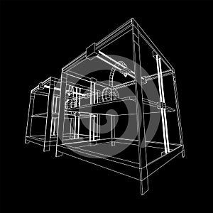 3D Printer Wireframe