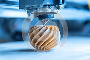 3d printing technology creating a spiral object