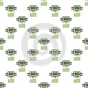 3D Printing vector Printer colored seamless pattern