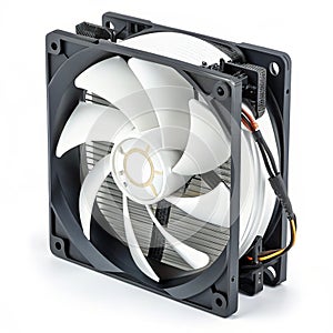 3D Processor fan cooling isolated on transparent background