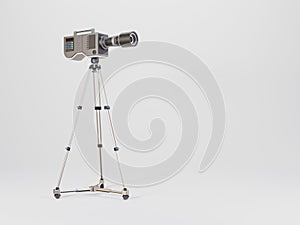 3D Professional digital video camera isolate white background - 3D render