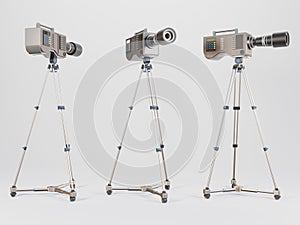 3D Professional digital video camera isolate white background - 3D render