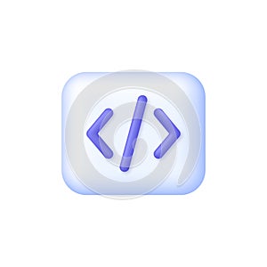 3D Programming code icon isolated on white background. Development and software concept. Can be used for many purposes.