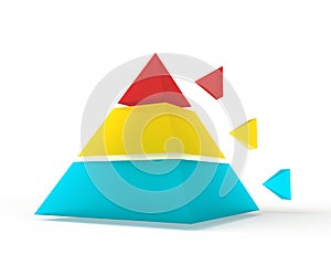 3D Pyramid Chart #3 with arrow for Caption photo
