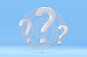 3d question mark icon sign