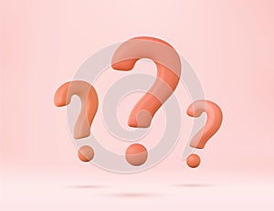3d question mark icon sign