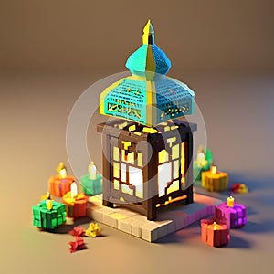 3d ramadan celebration lantern