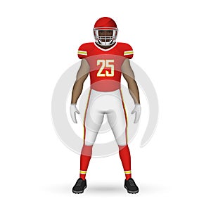 3D realistic American football player photo