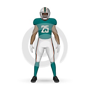 3D realistic American football player photo