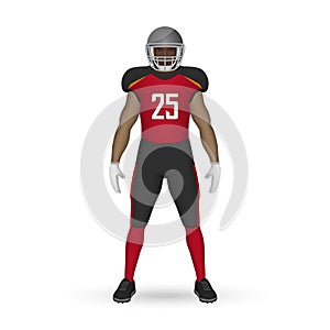 3D realistic American football player photo