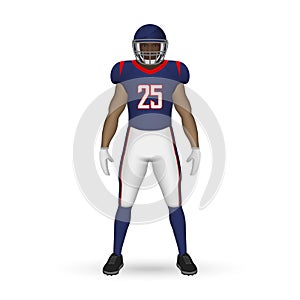 3D realistic American football player photo