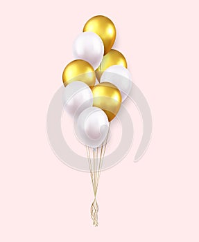 3d Realistic Colorful Happy Birthday Balloons Flying for Party and Celebrations