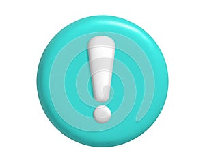 3d Realistic Exclamation mark. Vector illustration