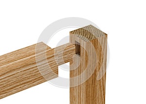 Tenon inserted into a mortis.