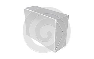 Render of isolated paper wrap box with shadow,butter, spread, soap mock up on white background.