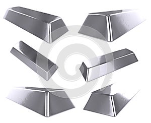 Silver bar set isolated on white background