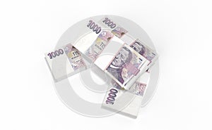 3D realistic render of czech crown ceska koruna national money in czech republic. photo
