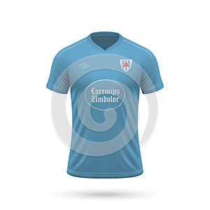 3d realistic soccer jersey in Celta style, shirt template for fo photo