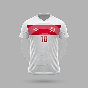 3d realistic soccer jersey Turkey national team 2024 photo