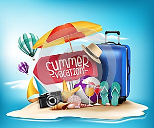 3D Realistic Summer Vacation Poster Design for Travel