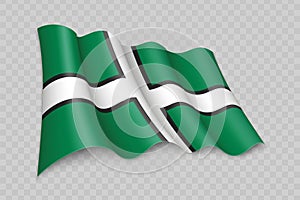 3D Realistic waving Flag of Devon is a county of England