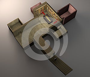 3d reconstruction of the tomb of Pharaoh Tutankhamen and secret rooms photo