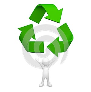 3D Recycle Symbol Reuse Reduce Concept