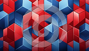 3D red and blue abstract cubes