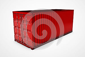 3d red conteiner on a white background