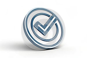 3D red cross wrong icon on white background