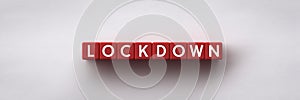 3D red cubes with word lockdown