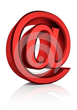 3D Red Email Sign