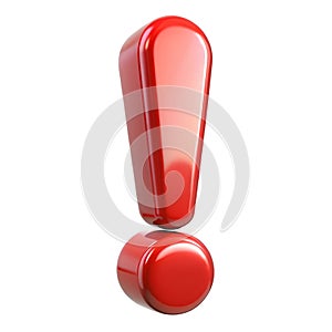 3d red exclamation mark bold shiny attentiongrabbing photo