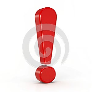 3D Red Exclamation Mark isolated on white background