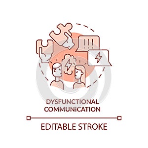 2D red linear icon dysfunctional communication concept photo