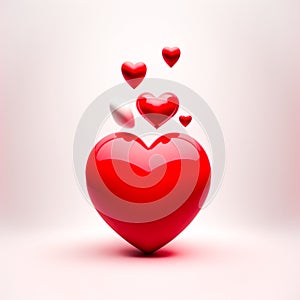 3d red love isolated on a white background photo