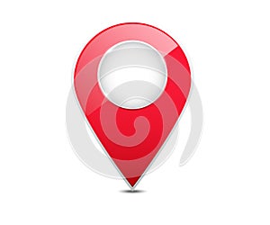 3d red map location pointer.
