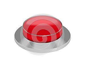 3d red shiny button