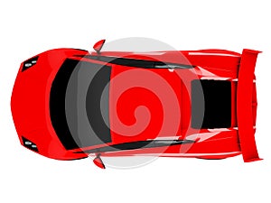 Red sports car on white background