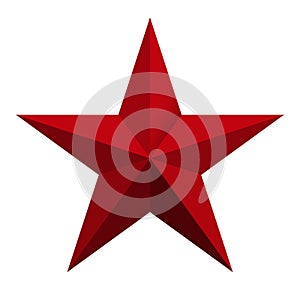 Nice illustration of a 3d look Red star on white background.