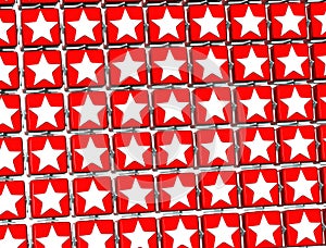 3D Red Stars Sign blocks