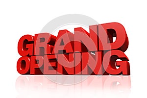 3D red text grand opening