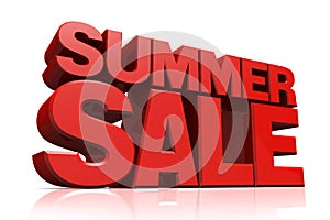 3D red text summer sale