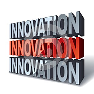 3d red word Innovation