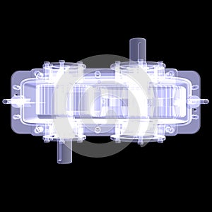 3d reductor. X-ray render