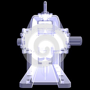 3d reductor. X-ray render